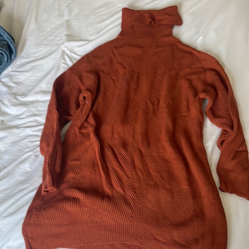 Burnt orange sweater dress. Worn minimally. Soft and comfy for fall.